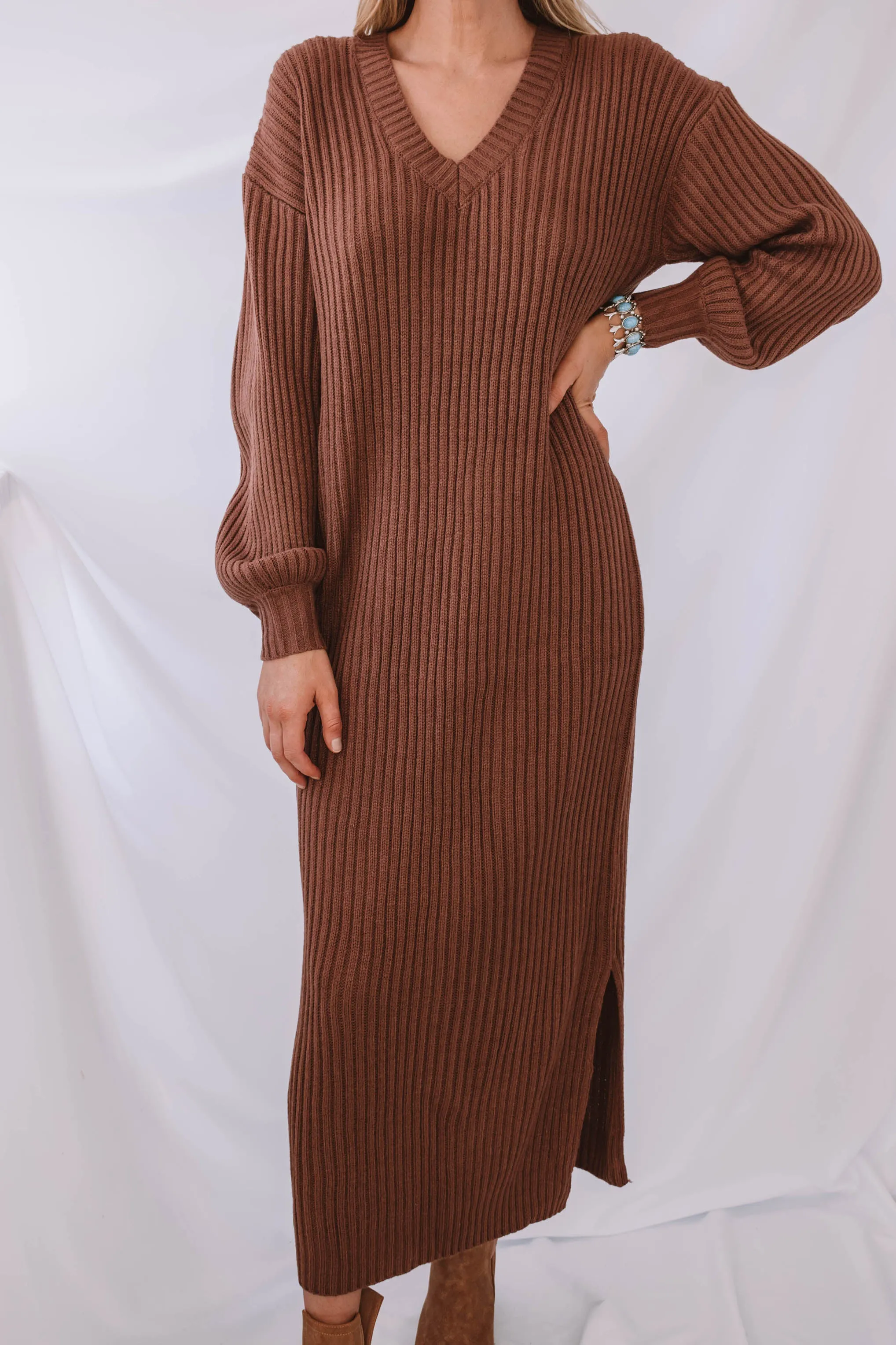 Gardiner V Neck Sweater Dress