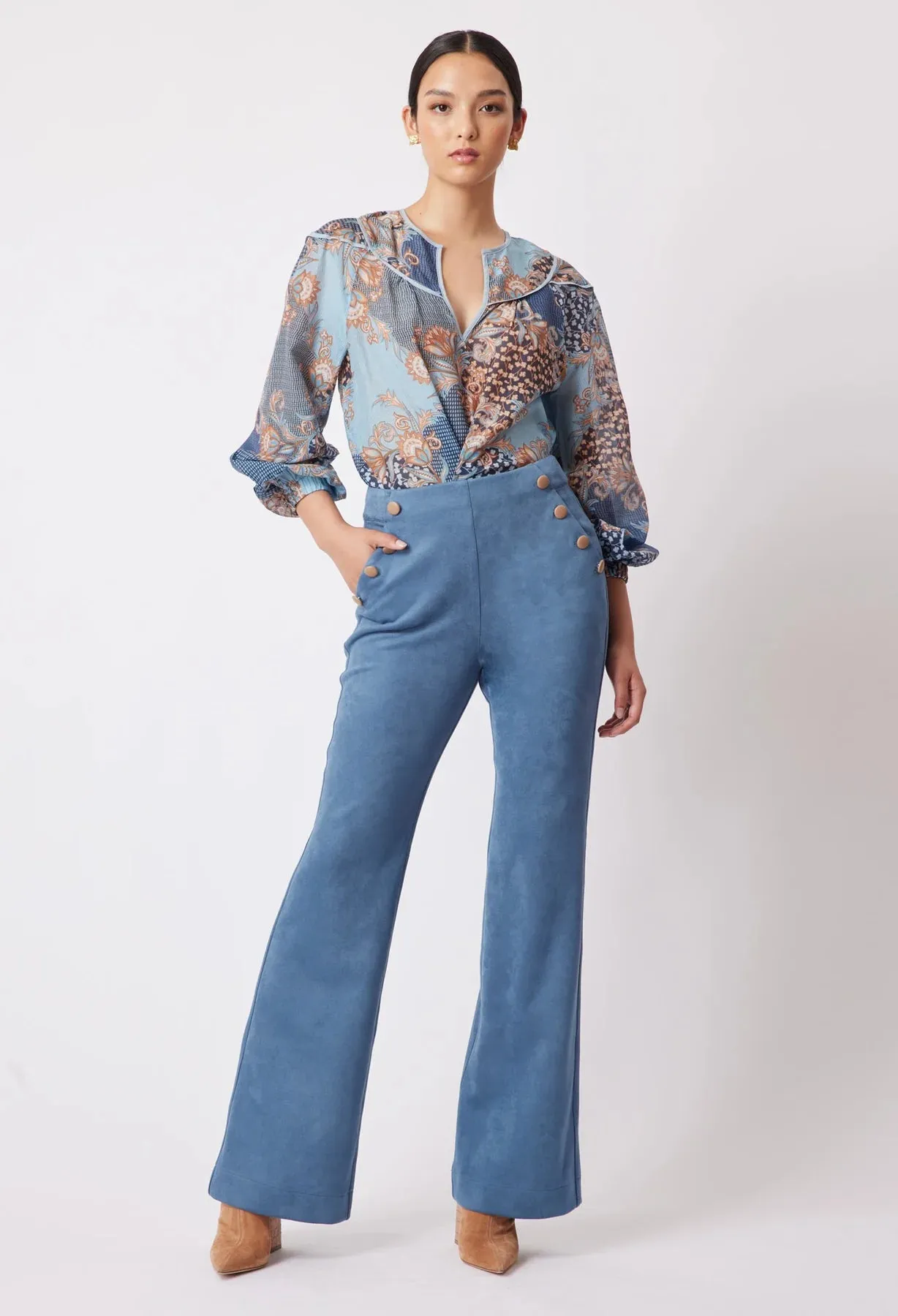 Getty Faux Suede Flared Pant
