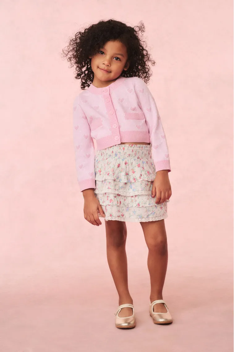 Girls Steran Cotton Heart Cardigan