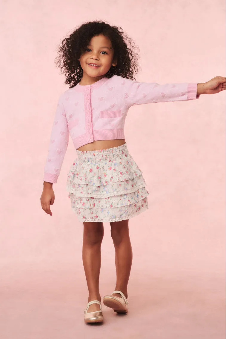 Girls Steran Cotton Heart Cardigan