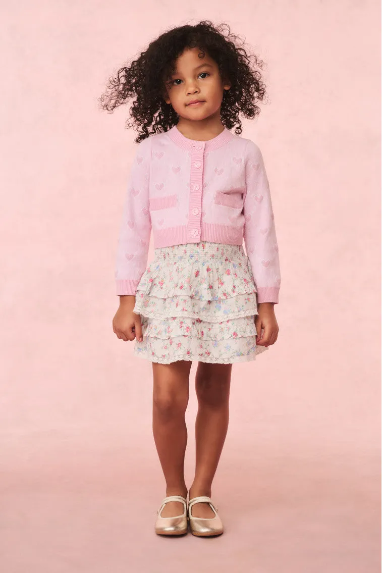 Girls Steran Cotton Heart Cardigan