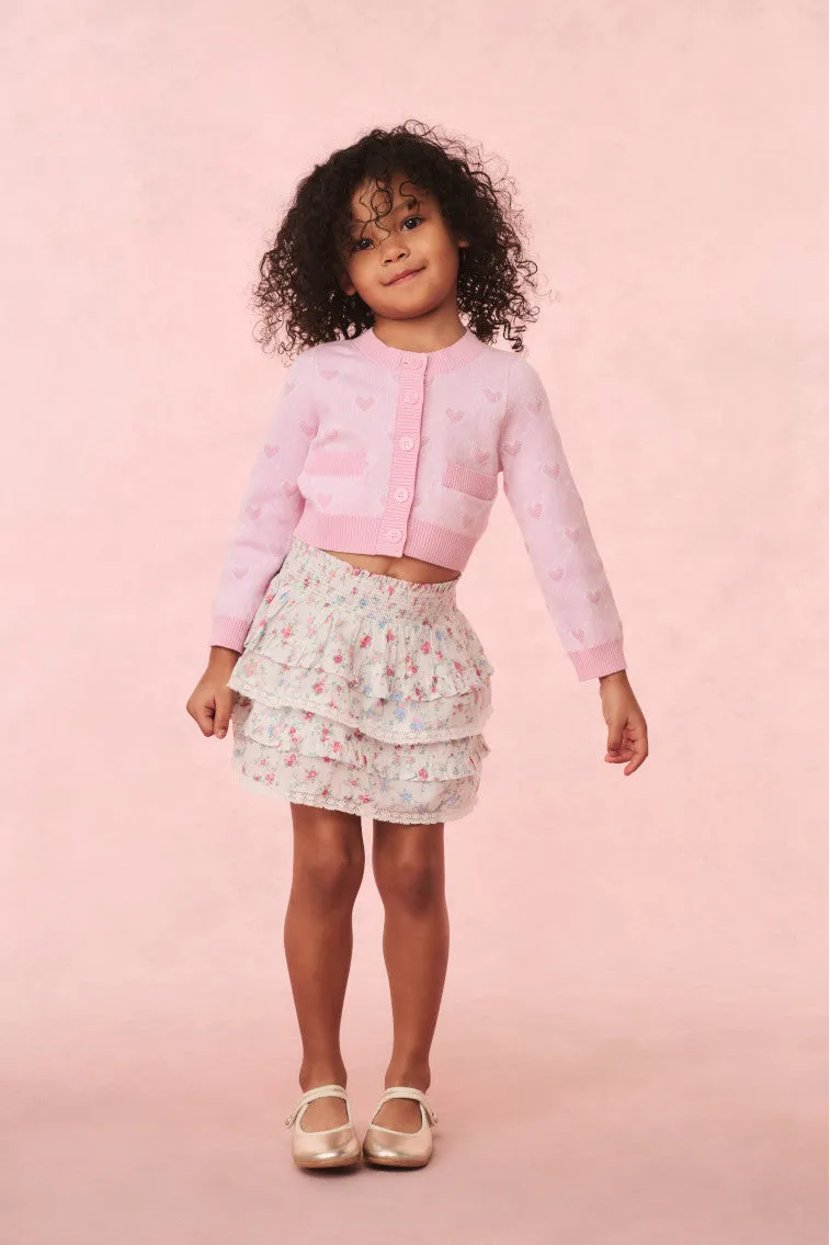 Girls Steran Cotton Heart Cardigan