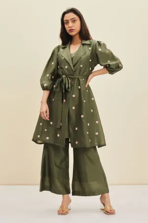 Jacket Style Floral Tunic Set