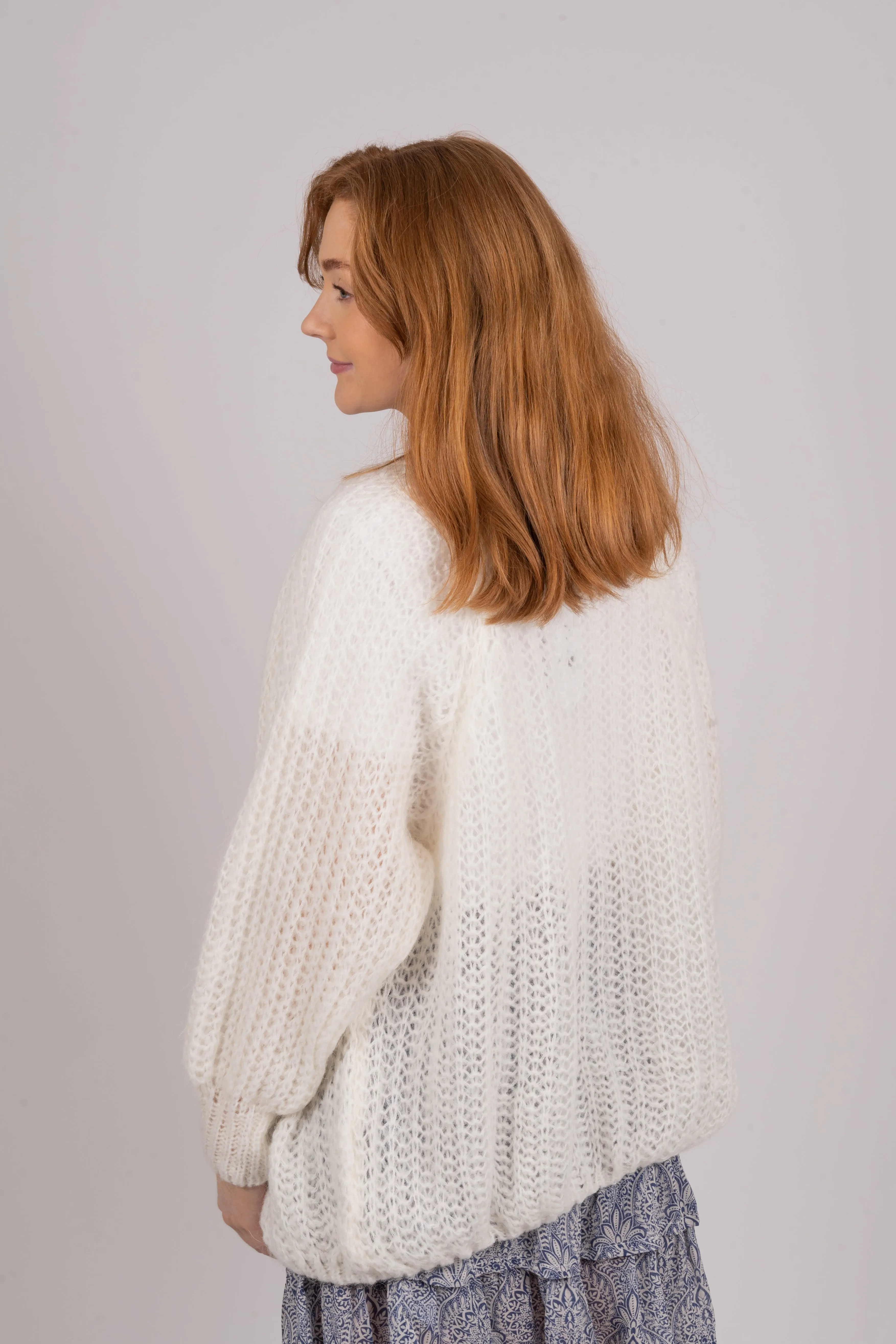 Joseph Cardigan Solid - White