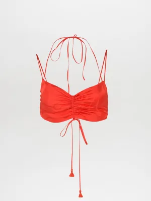 Kayla Top Crimson Jacquard