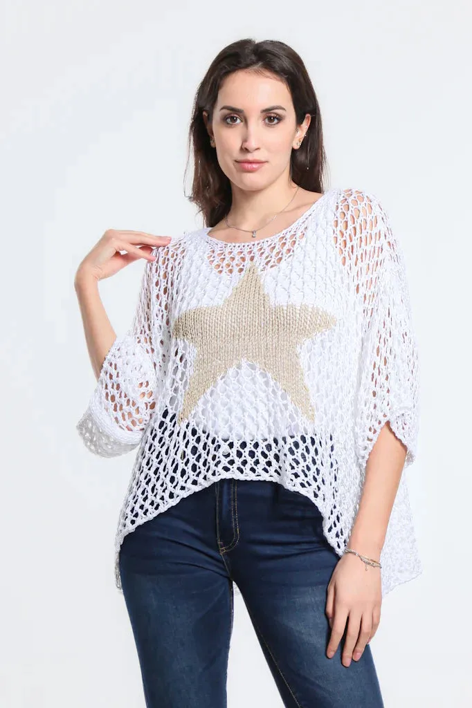 Kelsey Open Knit Star Sweater (BSS302)