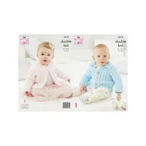 King Cole Baby Cardigan DK Knitting Pattern 5719