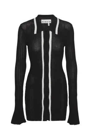 Knit Slim Cardigan - Black Comb.