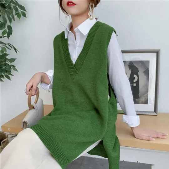 Knitted Oversized Autumn Chic Fashion Casual Vest(One Size)