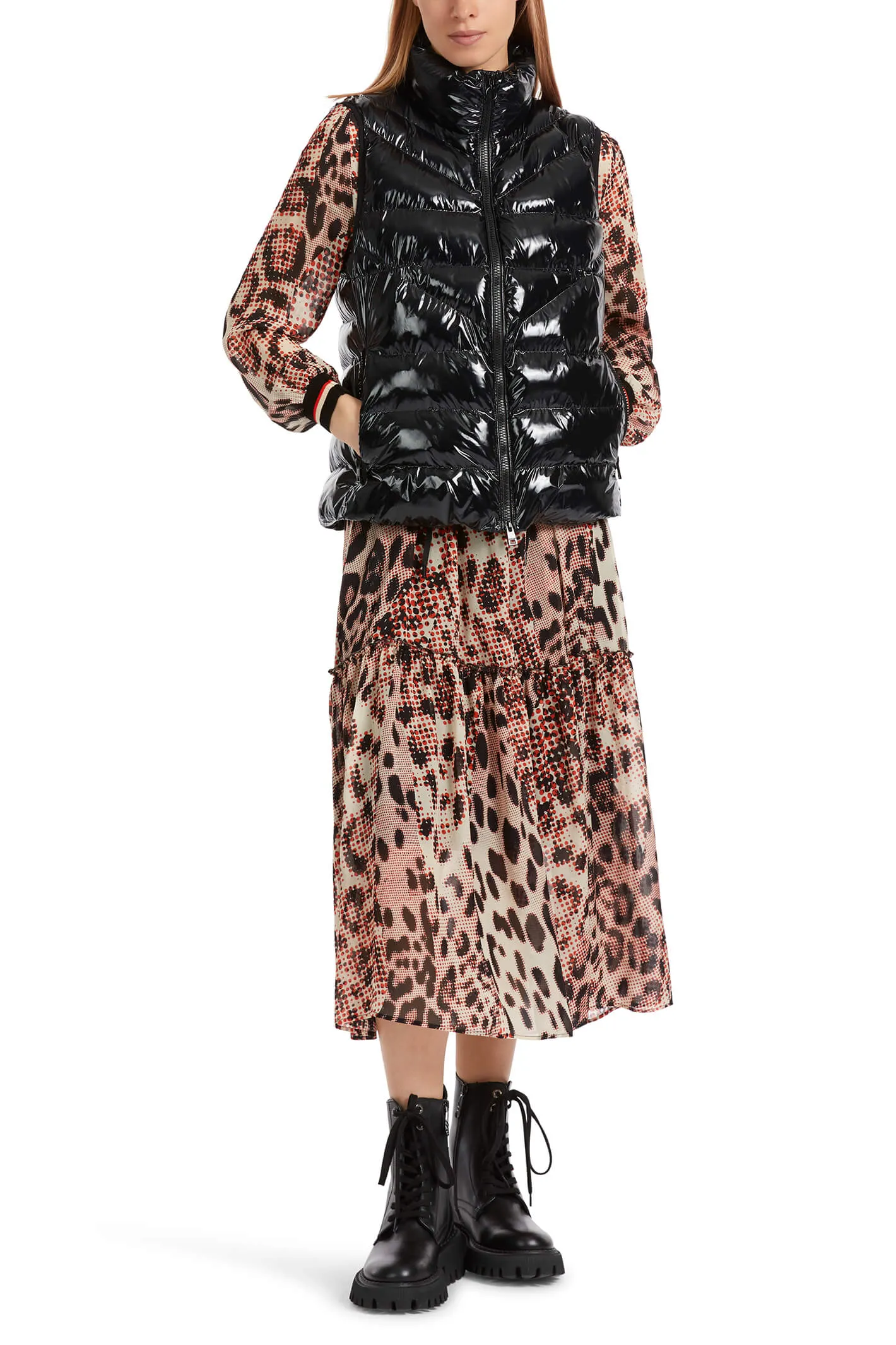 Marc Cain Sports VS 37.01 W36 900 Black Gloss Padded Gilet