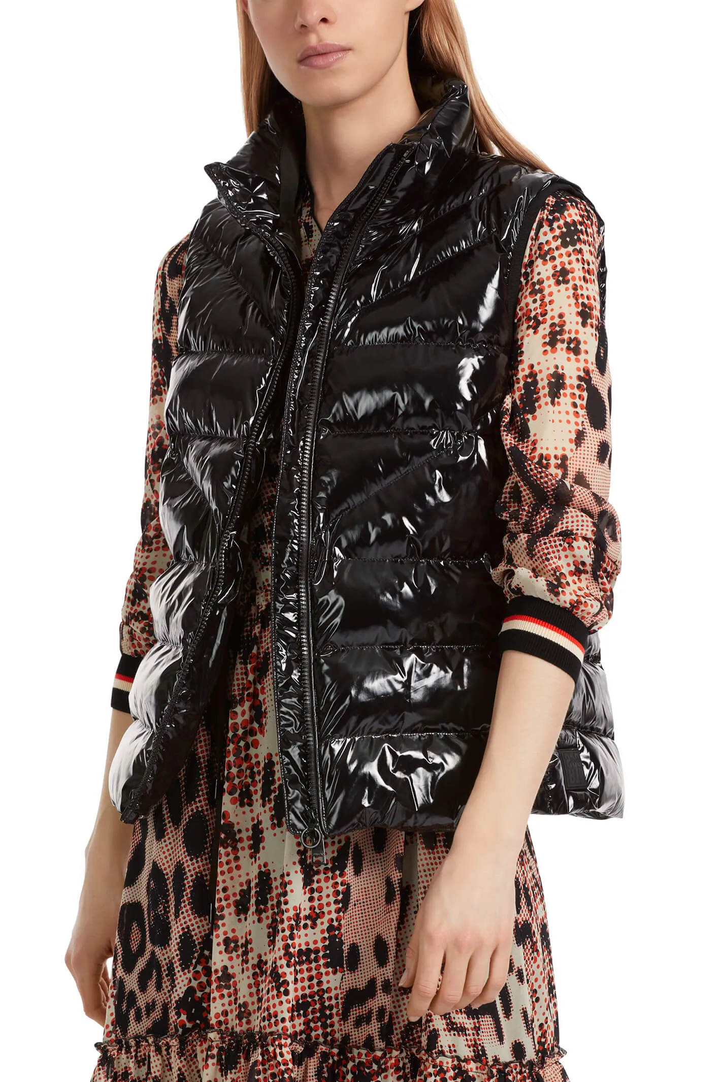 Marc Cain Sports VS 37.01 W36 900 Black Gloss Padded Gilet