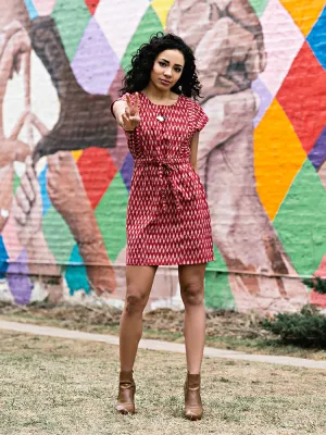 Mata Traders Craft Revival Dress Crimson
