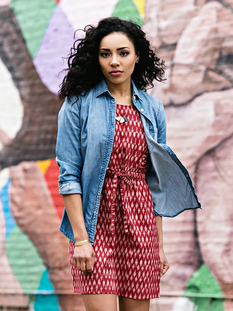 Mata Traders Craft Revival Dress Crimson