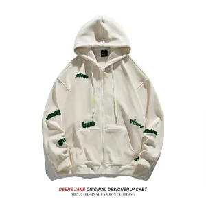 Men Cardigan Hoodie Spring Sweater Men's Spring and Autumn Loose Casual Jacket