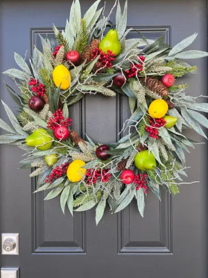 Mixed Winter Fruit Wreath