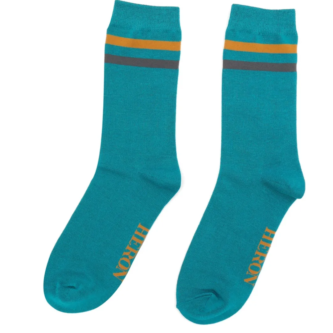 Mr Heron Sport Stripes Teal