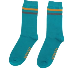 Mr Heron Sport Stripes Teal