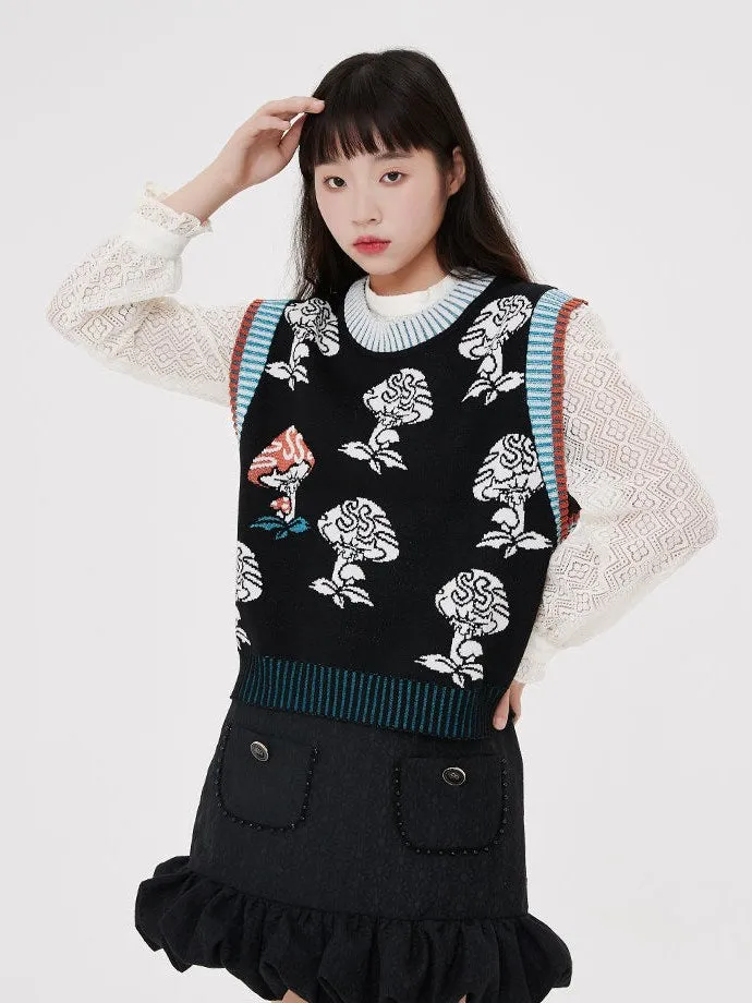 Mushroom Knitted Vest