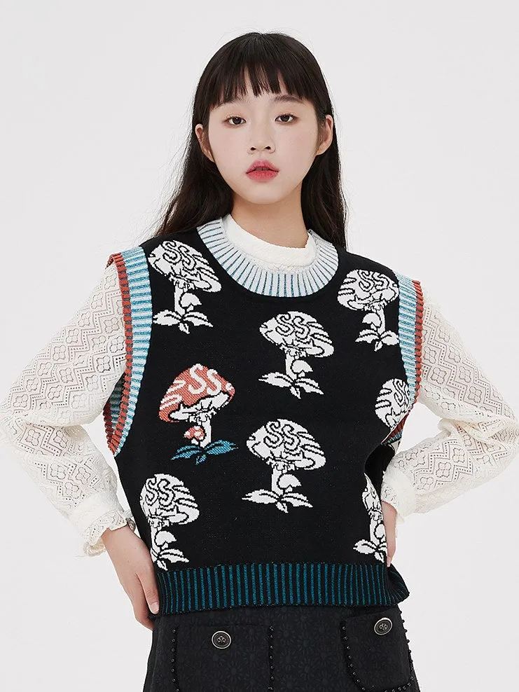 Mushroom Knitted Vest