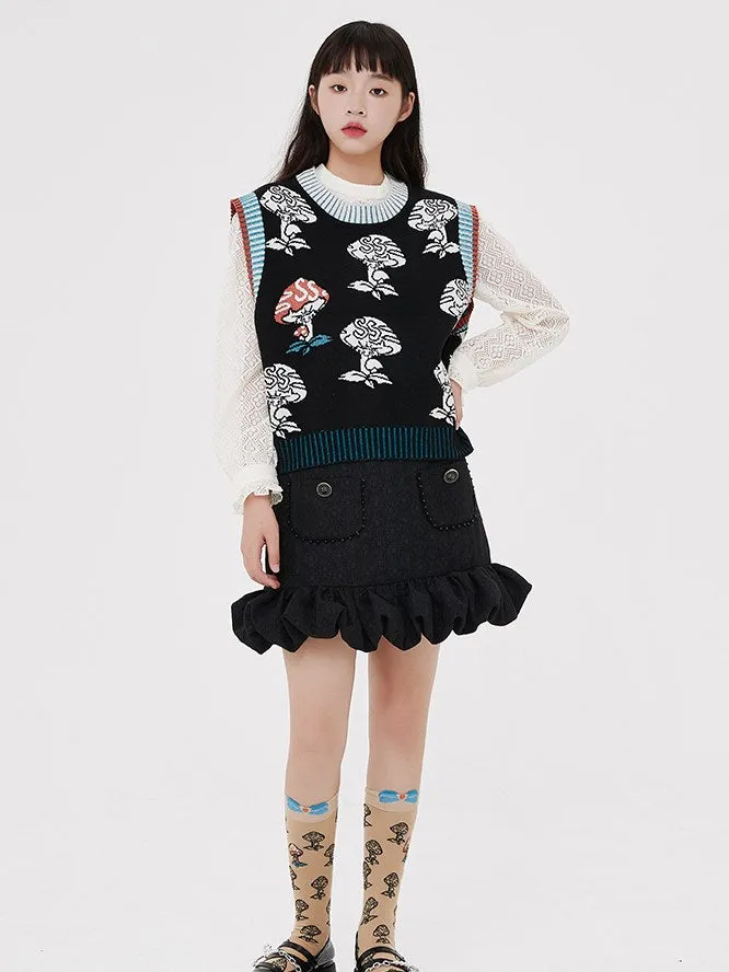 Mushroom Knitted Vest