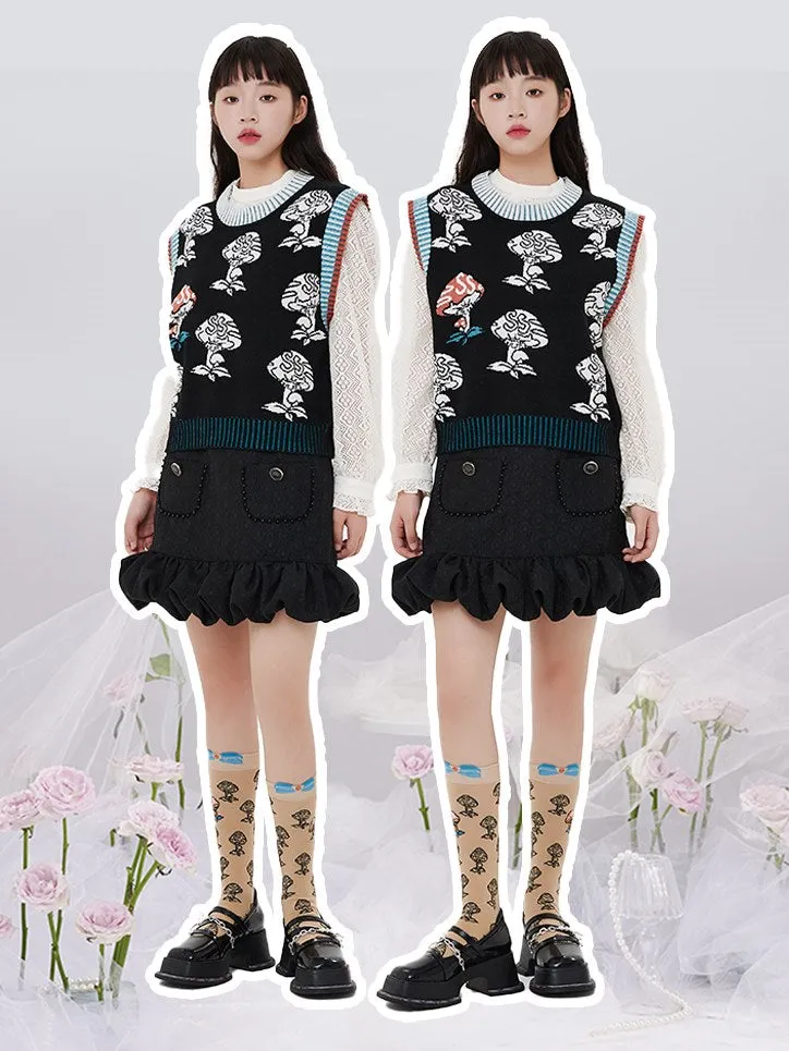 Mushroom Knitted Vest