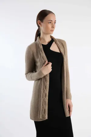 Natural Undyed Pure Cashmere Cardigan