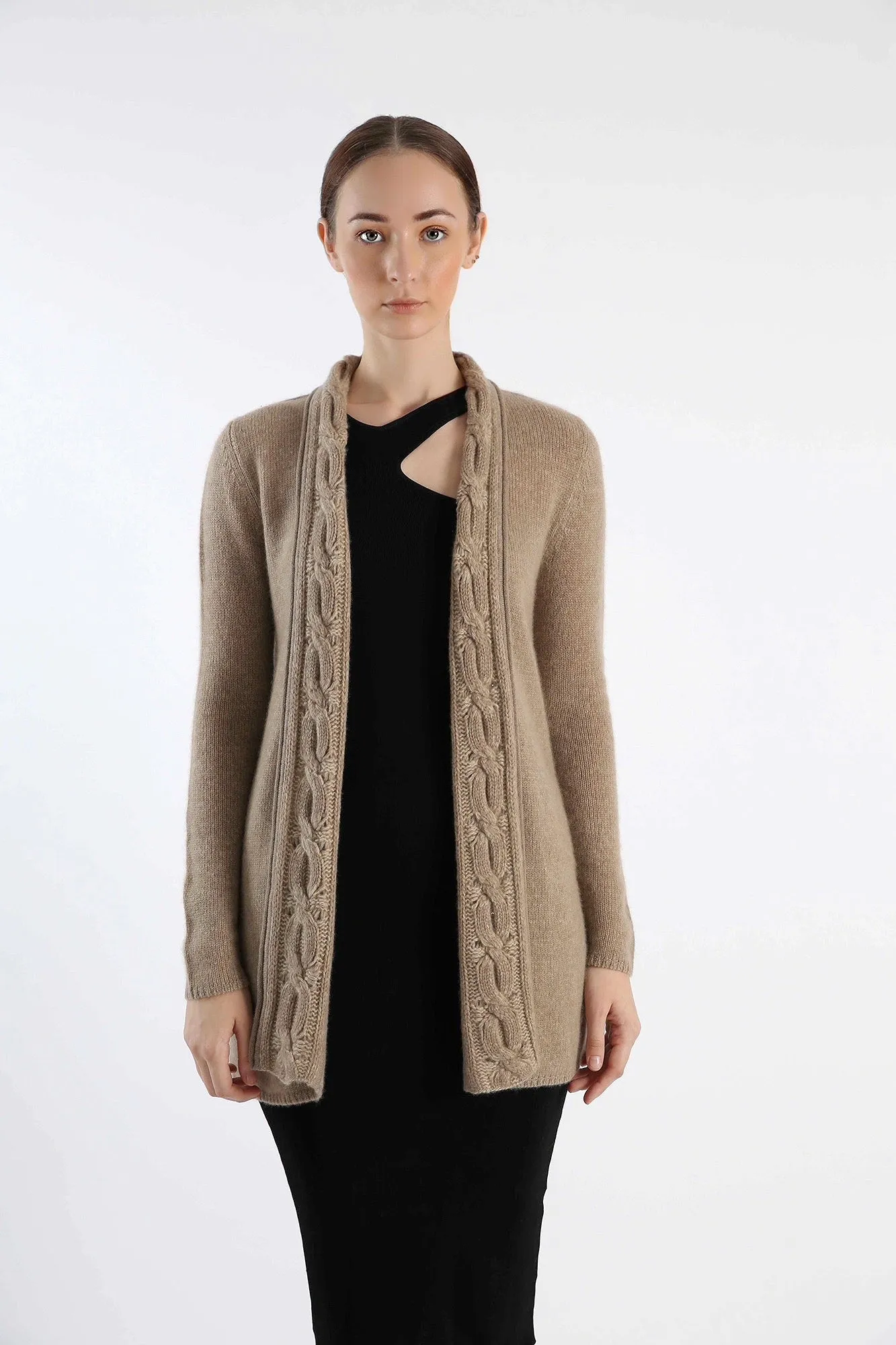 Natural Undyed Pure Cashmere Cardigan