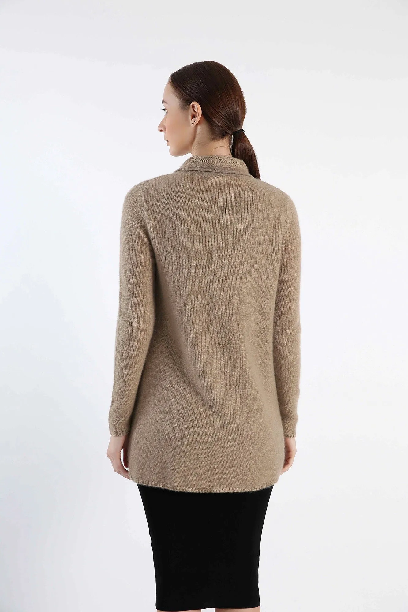 Natural Undyed Pure Cashmere Cardigan