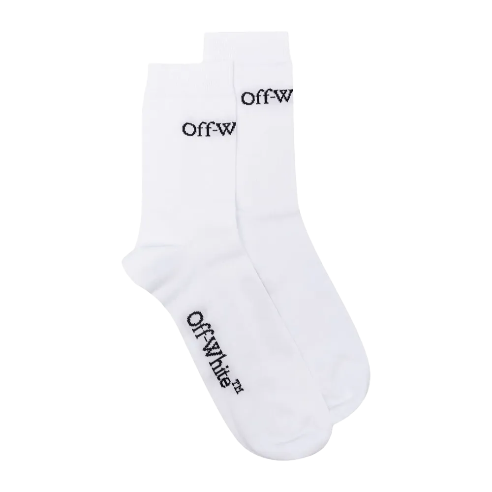 Off-White Logo-Jacquard Cotton Socks White/Black