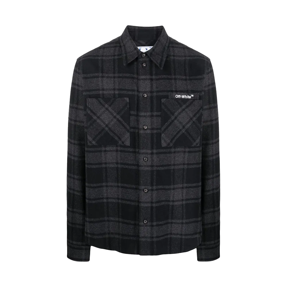 OFF-WHITE Outline Arrows Flannel Shirt Grey