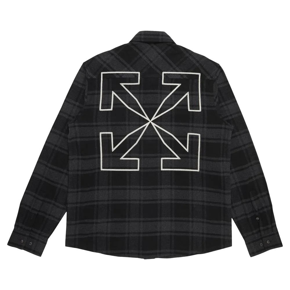 OFF-WHITE Outline Arrows Flannel Shirt Grey