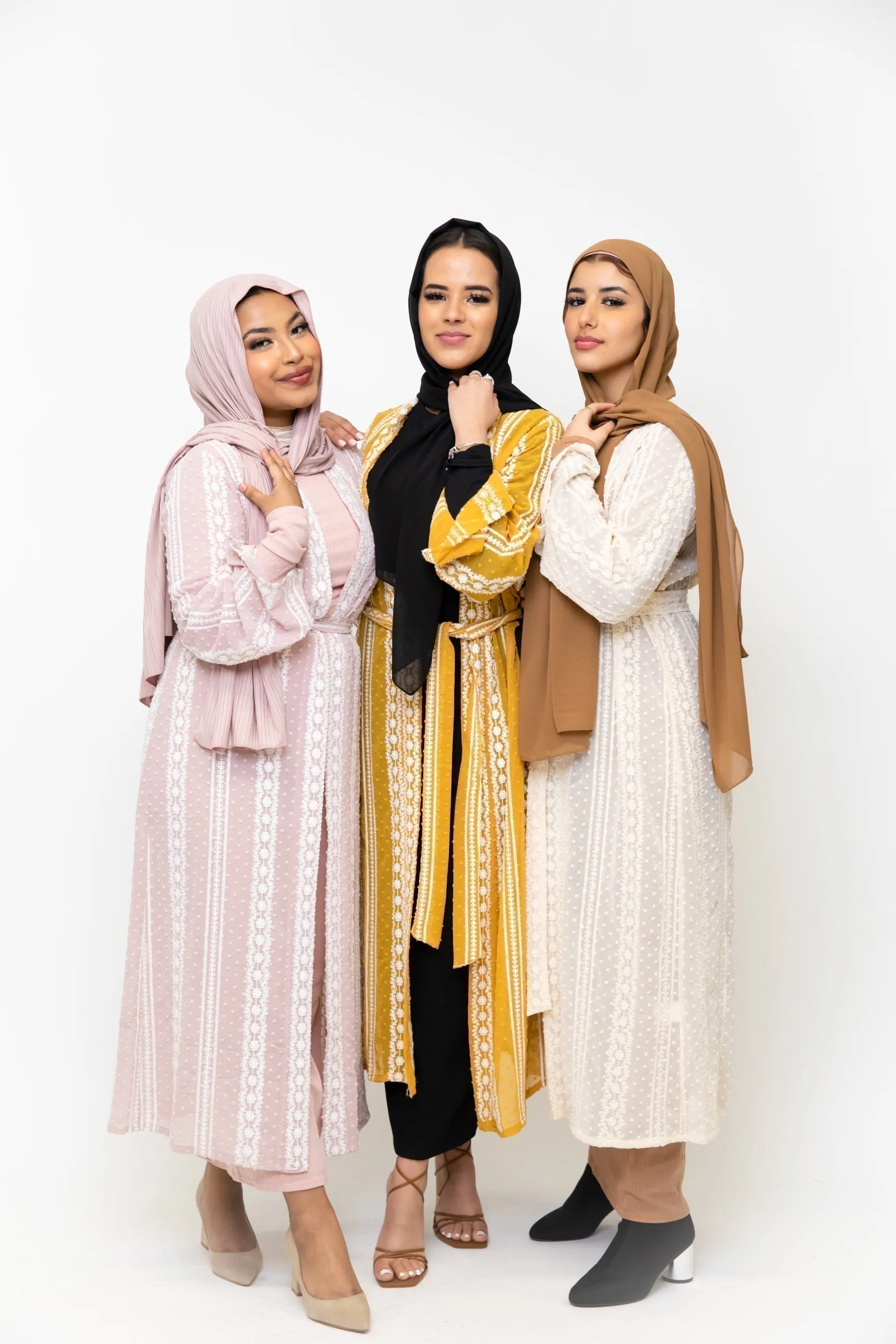 Pink Boho Lace Embroidered Sheer Midi Cardigan-CLEARANCE