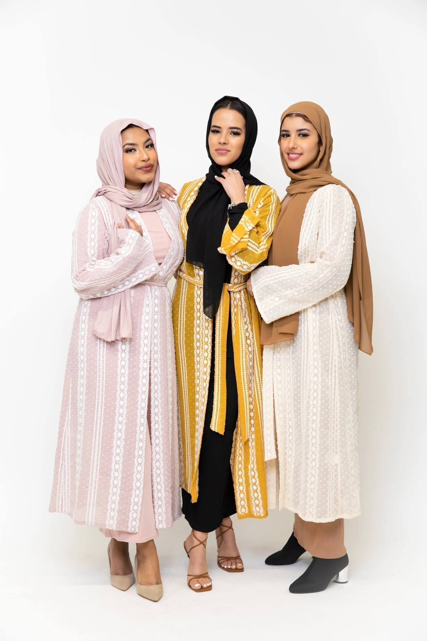 Pink Boho Lace Embroidered Sheer Midi Cardigan-CLEARANCE
