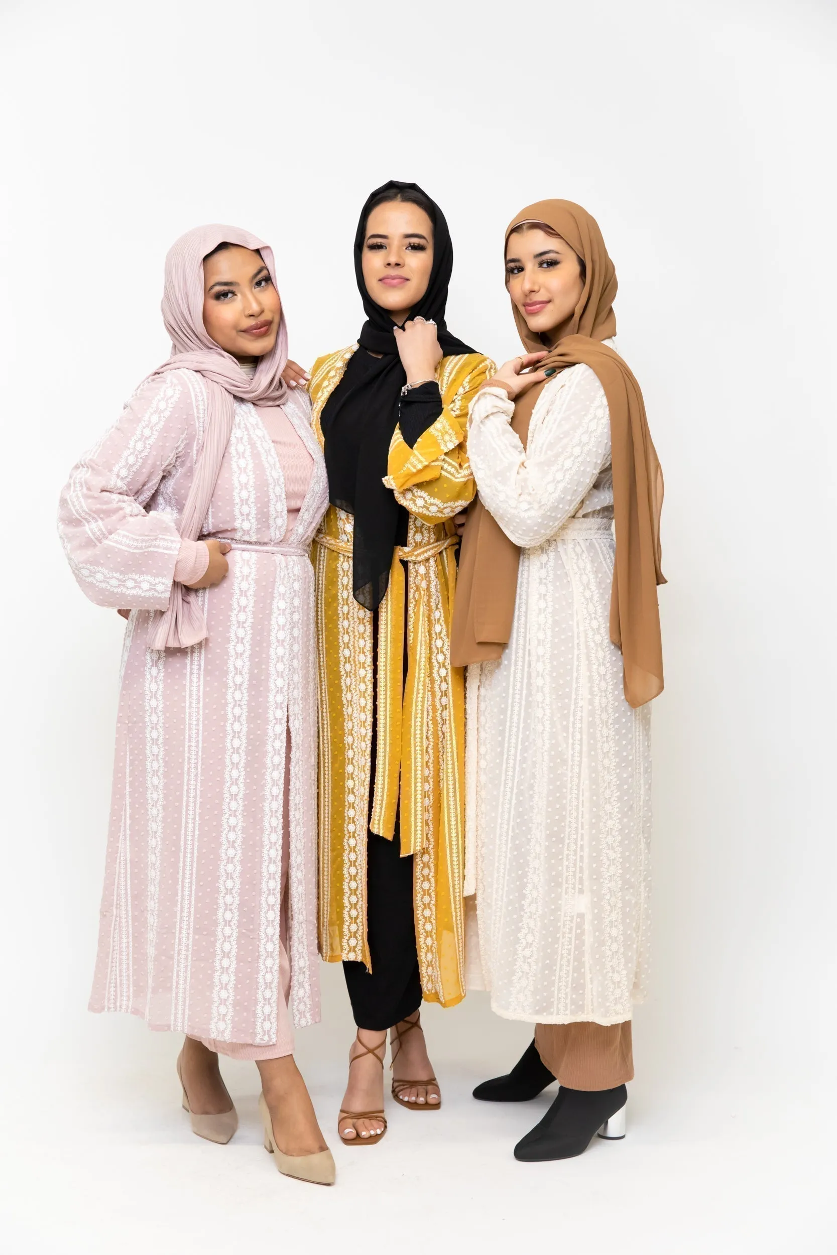 Pink Boho Lace Embroidered Sheer Midi Cardigan-CLEARANCE