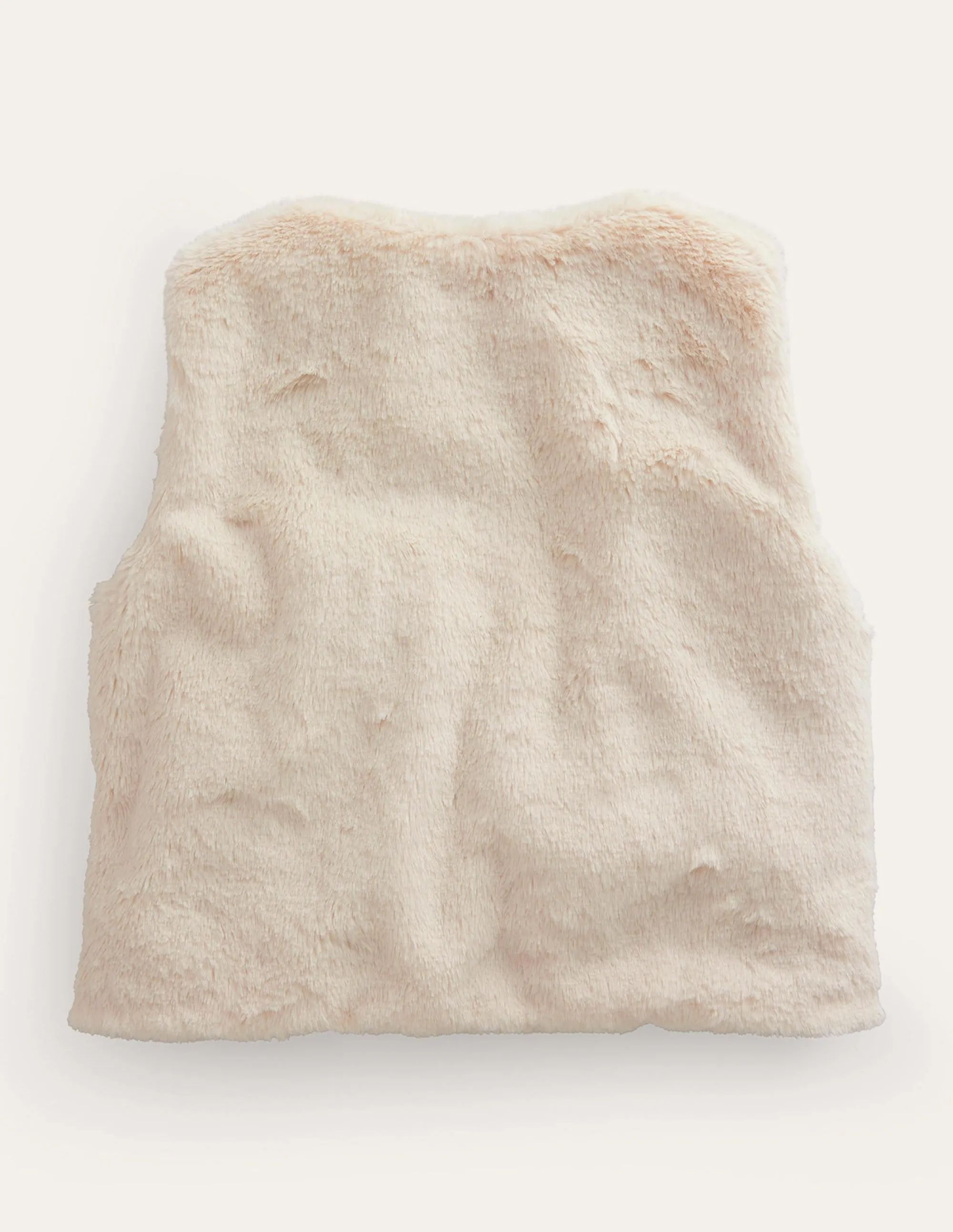 Reversible Faux Fur Gilet-Natural Ivory Floral