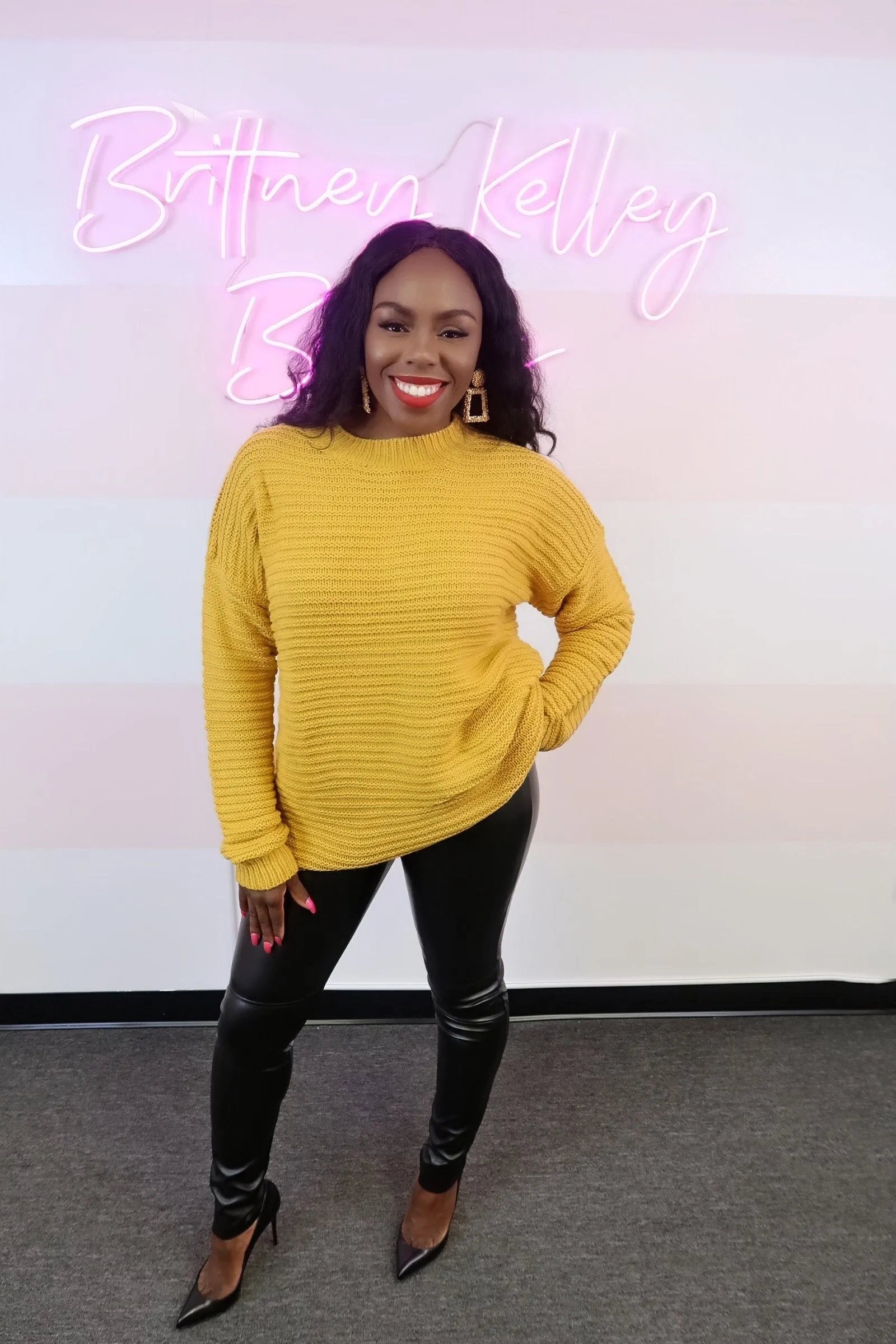 Ribbed Knit Sweater Dress