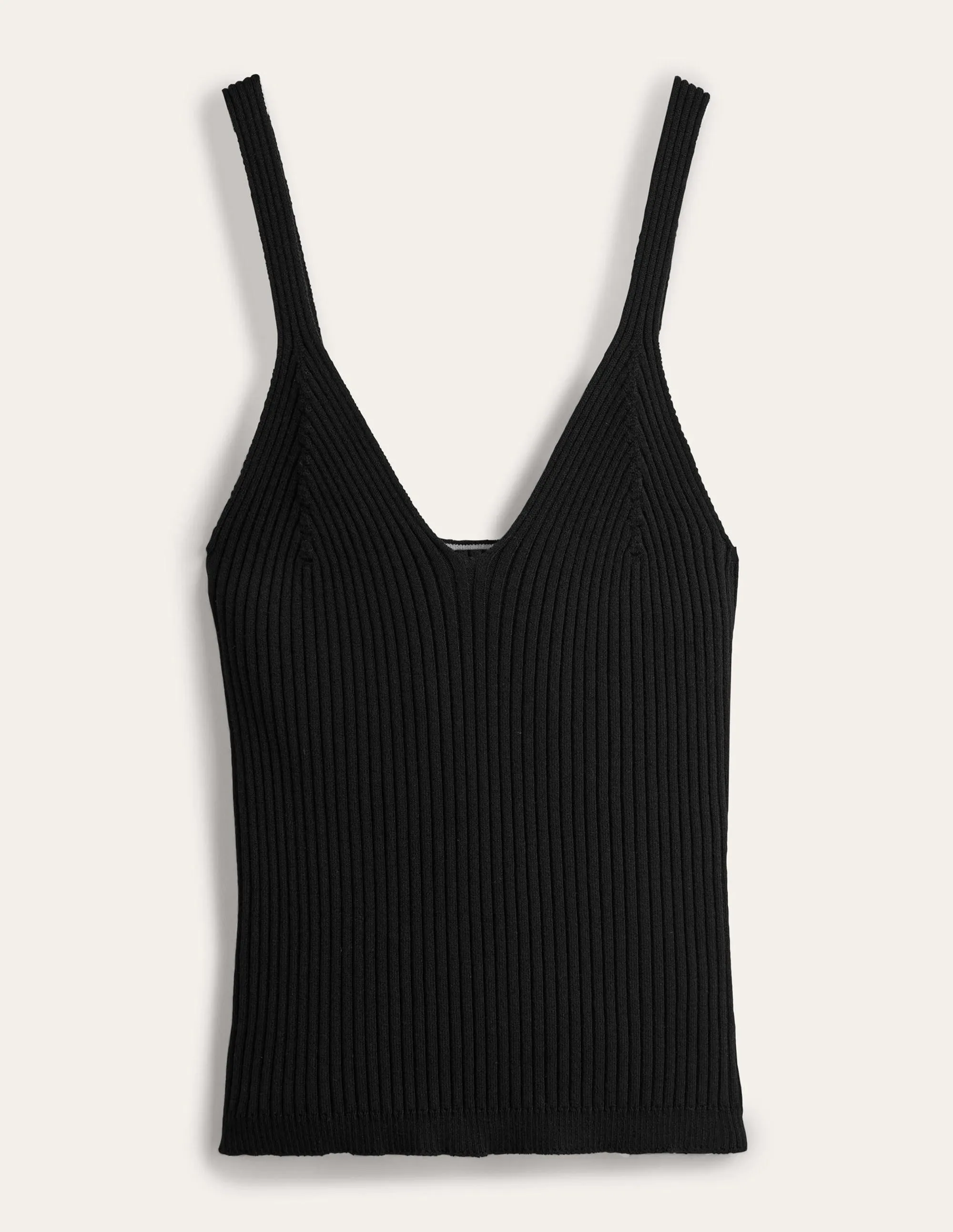 Ribbed Vest Top-Black