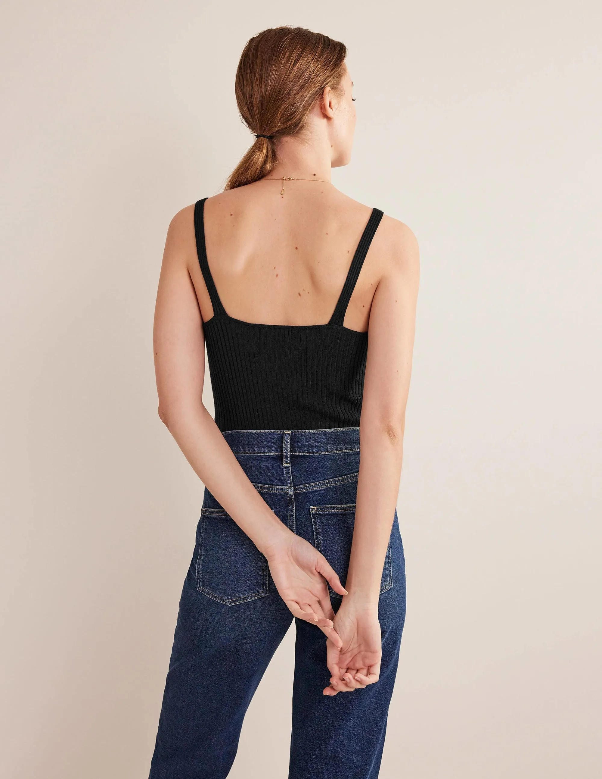 Ribbed Vest Top-Black