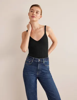 Ribbed Vest Top-Black