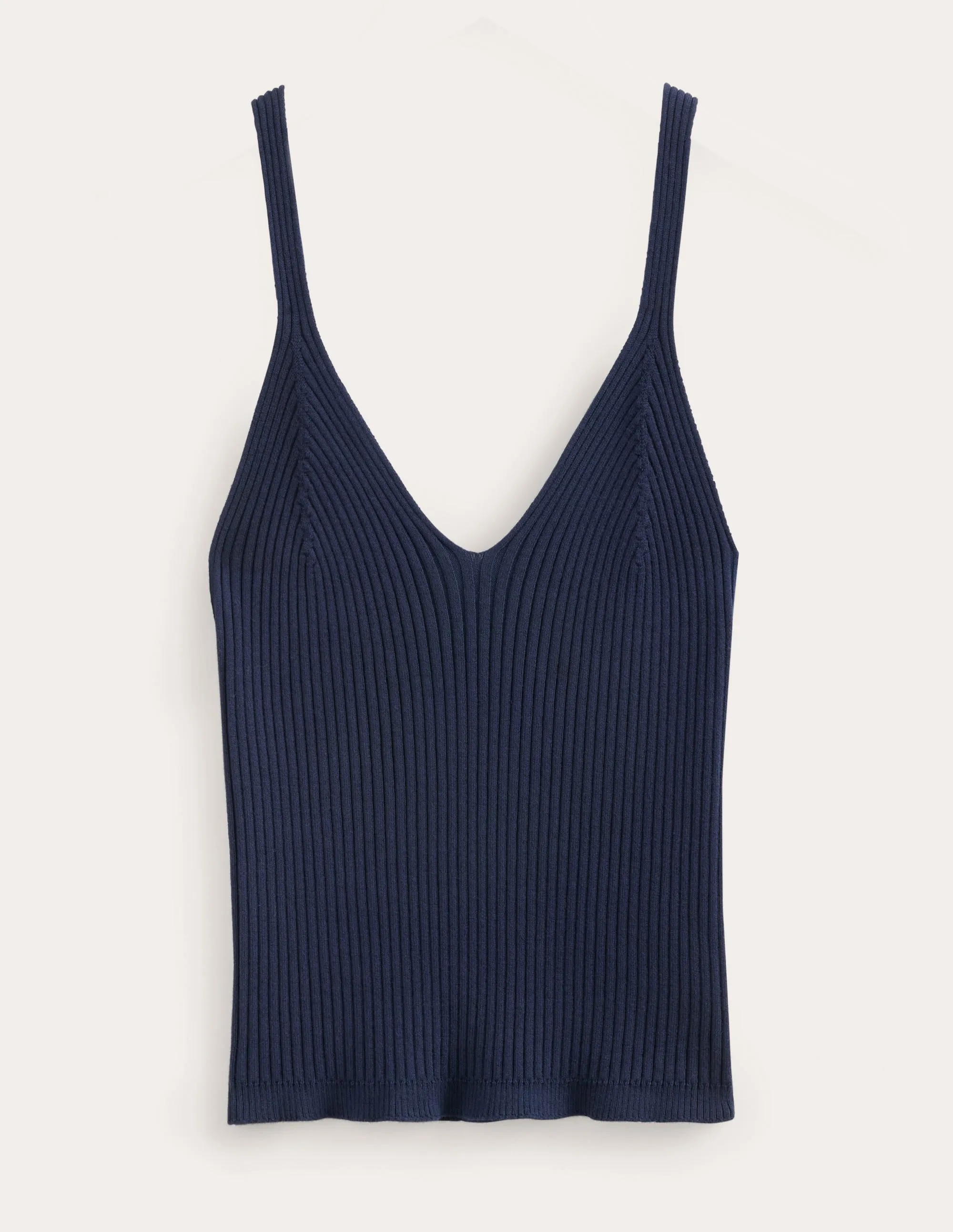Ribbed Vest Top-Navy