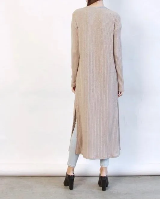 Side Slit Maxi Cardigan