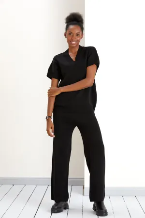 Sleek Black Oversized Vest Co-Ord Set