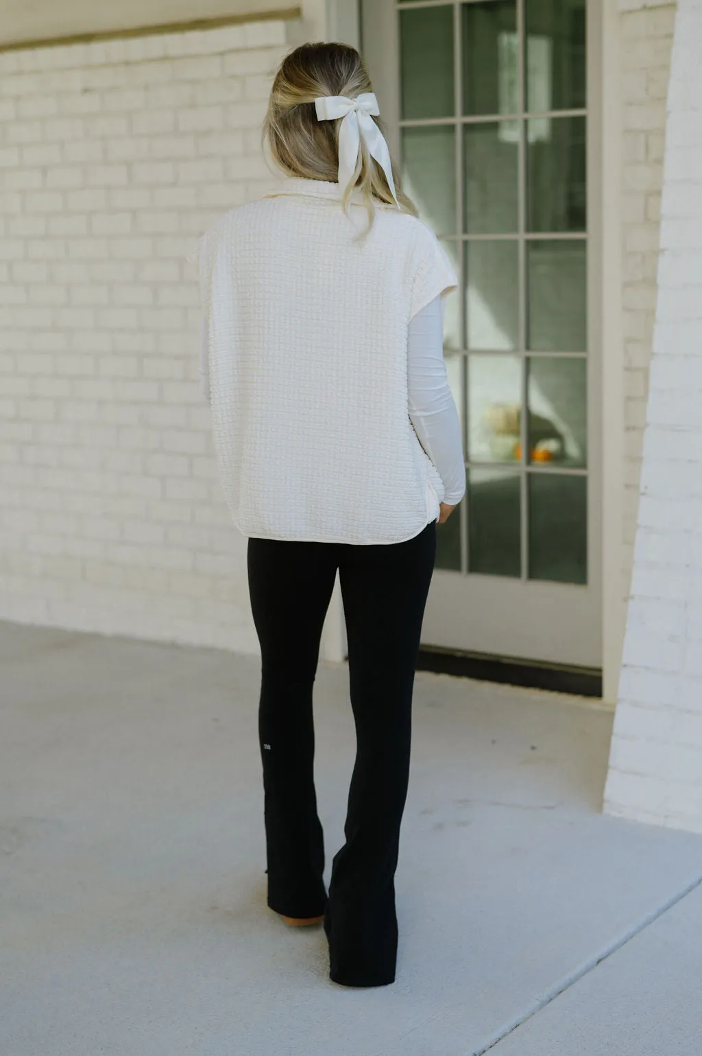 Sleeveless Boxy Vest-Ivory