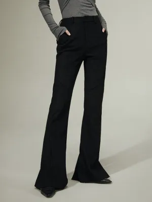 Split Line Slightly Flared Trousers