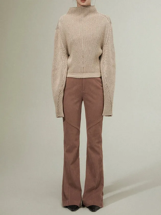 Split Line Slightly Flared Trousers