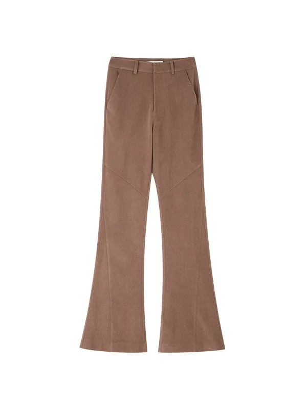 Split Line Slightly Flared Trousers