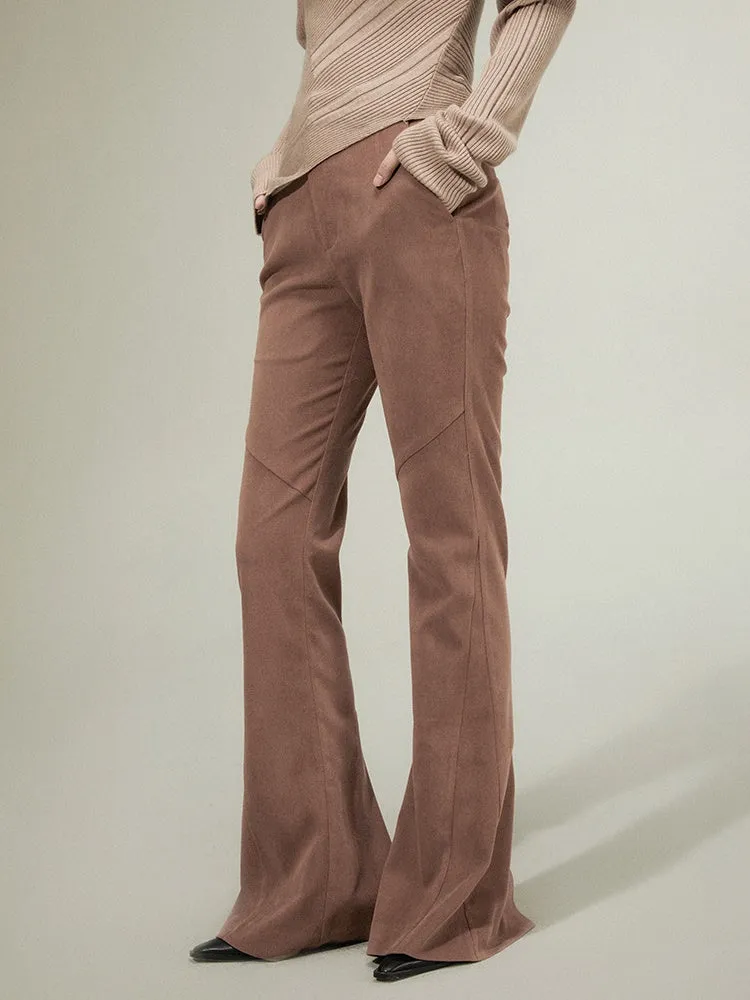 Split Line Slightly Flared Trousers