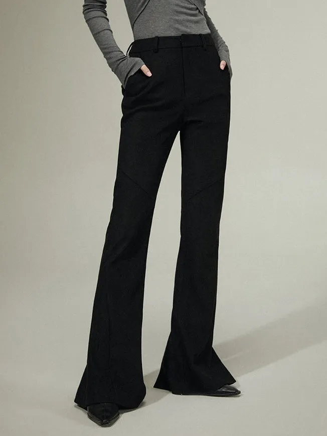 Split Line Slightly Flared Trousers