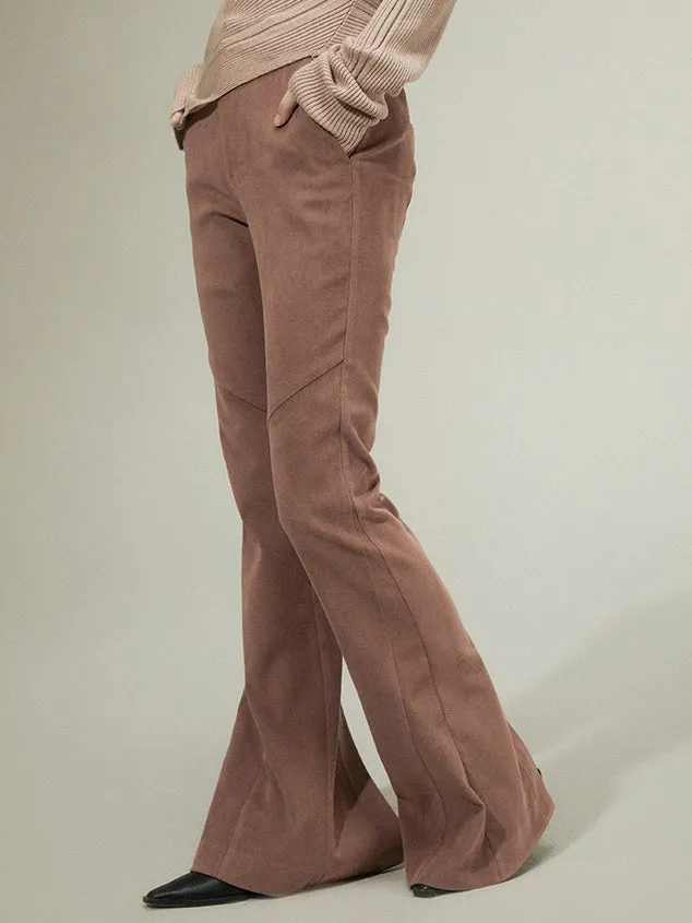 Split Line Slightly Flared Trousers