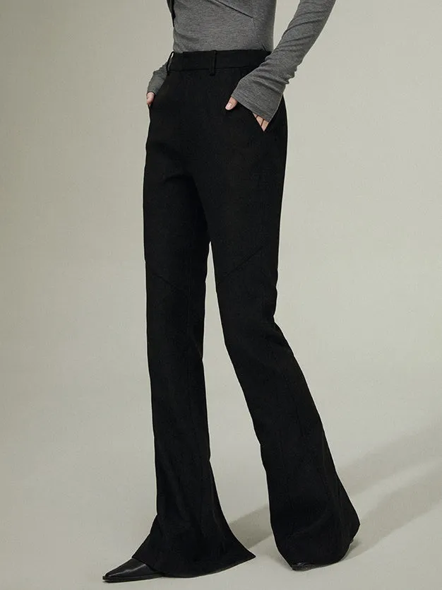 Split Line Slightly Flared Trousers